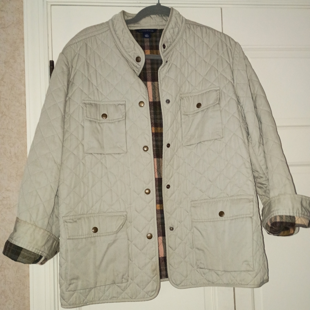 Lands’ End Women’s Reversible Quilted Jacket Size L - Picture 2 of 11